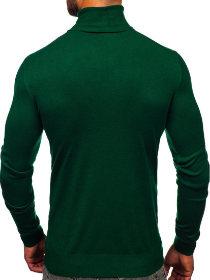 Bolf Herren Rollkragenpullover Basic Grün  W1-1728