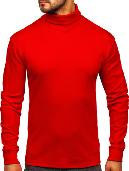 Bolf Herren Rollkragenpullover Basic Rot  145347-1