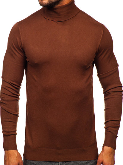 Bolf Herren Rollkragenpullover Basic Schokoladenbraun  W1-1728