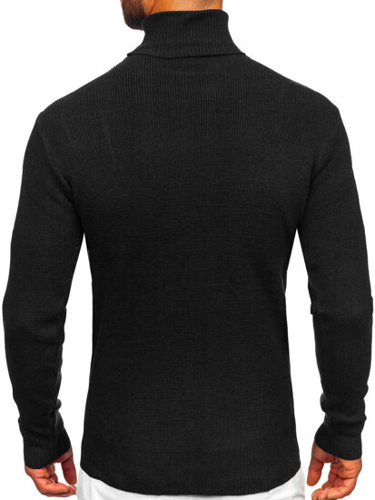 Bolf Herren Rollkragenpullover Basic Schwarz S8751