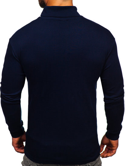 Bolf Herren Rollkragenpullover Dunkelblau  145347-1