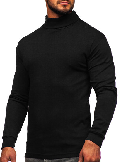 Bolf Herren Rollkragenpullover Schwarz  145347-1