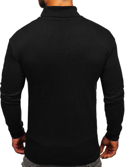 Bolf Herren Rollkragenpullover Schwarz  145347-1