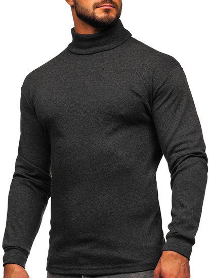 Bolf Herren Rollkragenpullover Schwarzgrau  145347-1