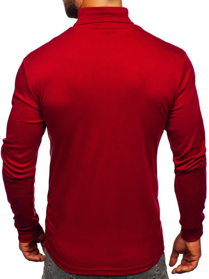 Bolf Herren Rollkragenpullover Weinrot  145347-1