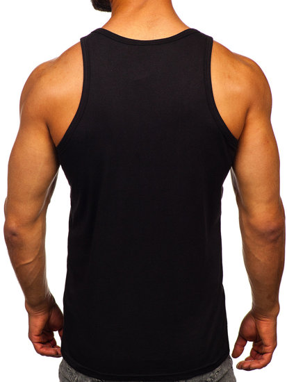 Bolf Herren Shirt Tank Top Boxingshirt mit Motiv Schwarz  14839