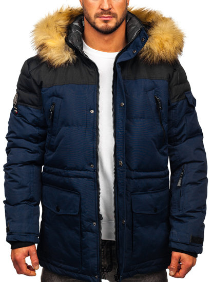 Bolf Herren Skijacke Winterjacke Sportjacke Dunkelblau  6400