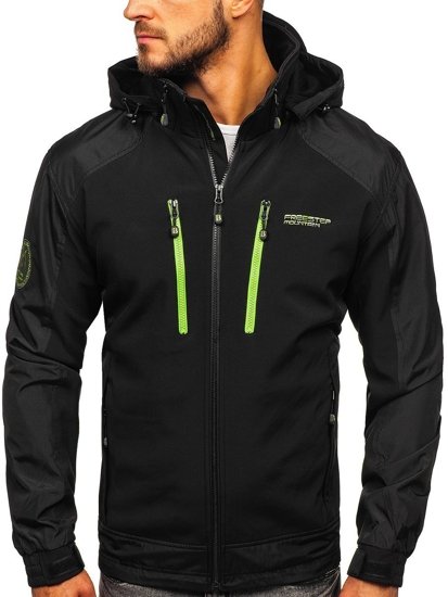 Bolf Herren Softshell Jacke Schwarz-Grün  P191