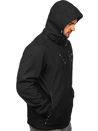 Bolf Herren Softshell Jacke Schwarz-Silber  WX086