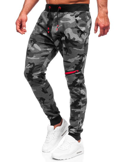 Bolf Herren Sporthose Camo Schwarzgrau  KK04