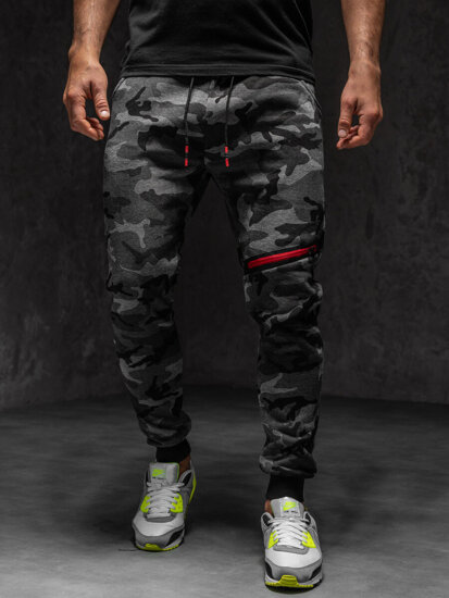 Bolf Herren Sporthose Camo Schwarzgrau  KK04A1