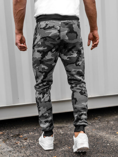 Bolf Herren Sporthose Camo-Schwarzgrau  KZ15A