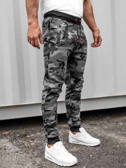 Bolf Herren Sporthose Camo-Schwarzgrau  KZ15A