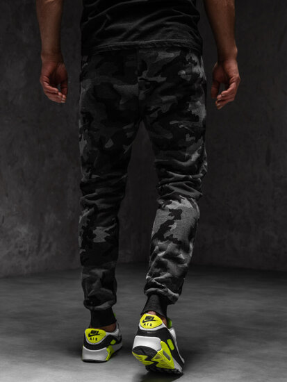 Bolf Herren Sporthose Camo-Schwarzgrau KZ15A1