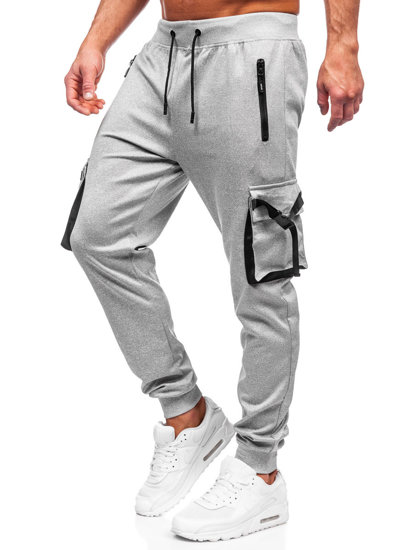 Bolf Herren Sporthose Cargohose Joggers Grau  8K1116