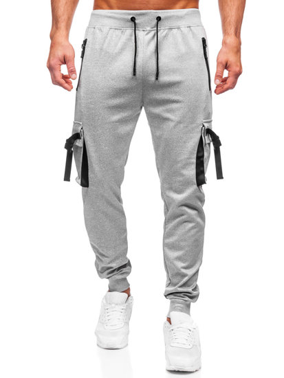 Bolf Herren Sporthose Cargohose Joggers Grau  8K1116