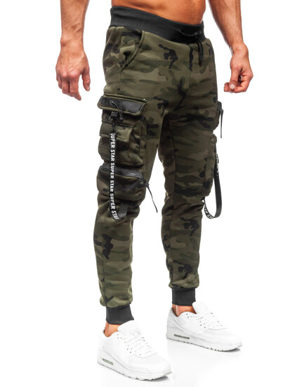 Bolf Herren Sporthose Joggers Cargohose Camo Grün  HSS107