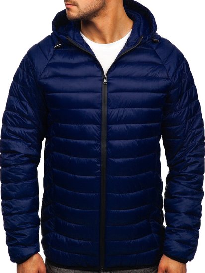 Bolf Herren Steppjacke Übergangsjacke Dunkelblau  13021