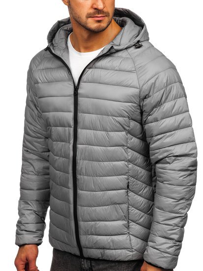 Bolf Herren Steppjacke Übergangsjacke Grau  13021