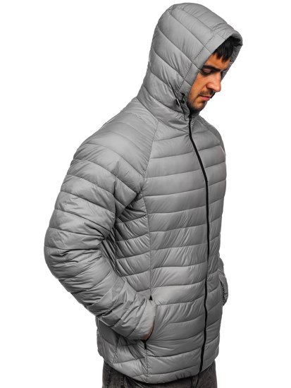 Bolf Herren Steppjacke Übergangsjacke Grau  13021