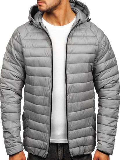 Bolf Herren Steppjacke Übergangsjacke Grau  13021