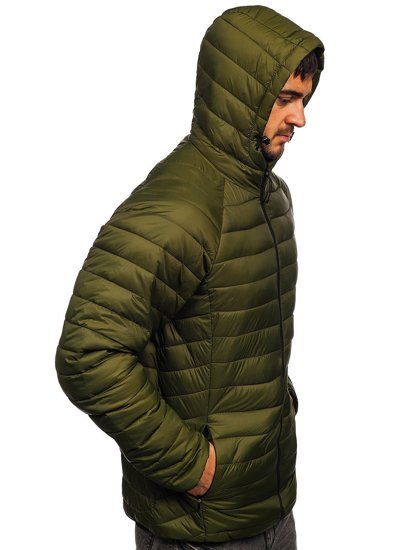 Bolf Herren Steppjacke Übergangsjacke Grün  13021