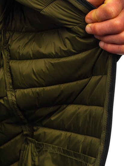 Bolf Herren Steppjacke Übergangsjacke Grün  13021