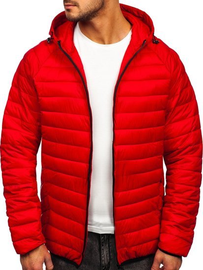 Bolf Herren Steppjacke Übergangsjacke Rot  13021