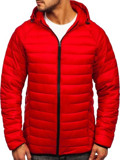 Bolf Herren Steppjacke Übergangsjacke Rot  13021