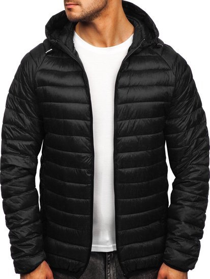 Bolf Herren Steppjacke Übergangsjacke Schwarz  13021