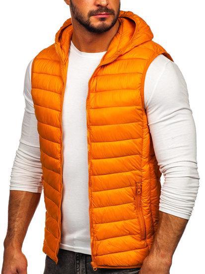 Bolf Herren Steppweste mit Kapuze Orange  LY36