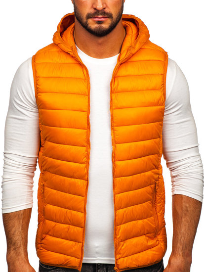 Bolf Herren Steppweste mit Kapuze Orange  LY36