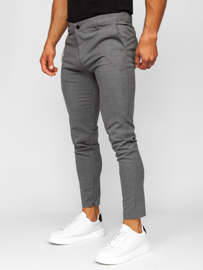 Bolf Herren Stoffhose Chinos Schwarzgrau  0059