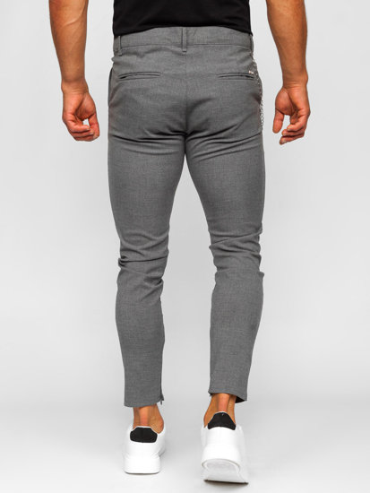 Bolf Herren Stoffhose Chinos Schwarzgrau  0059