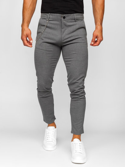 Bolf Herren Stoffhose Chinos Schwarzgrau  0059