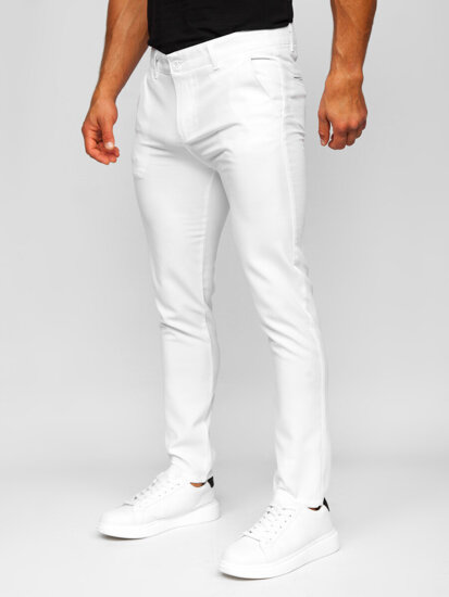 Bolf Herren Stoffhose Chinos Weiß  0055