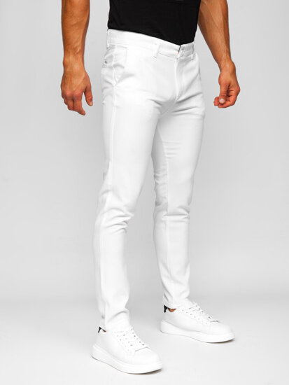 Bolf Herren Stoffhose Chinos Weiß  0055