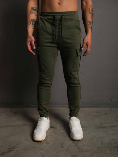 Bolf Herren Stoffhose Joggers Cargohose Khaki  384