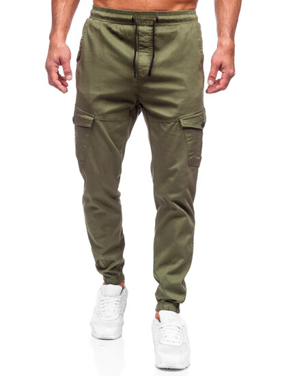 Bolf Herren Stoffhose Joggers Cargohose Khaki  384