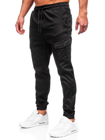 Bolf Herren Stoffhose Joggers Cargohose Schwarz  384