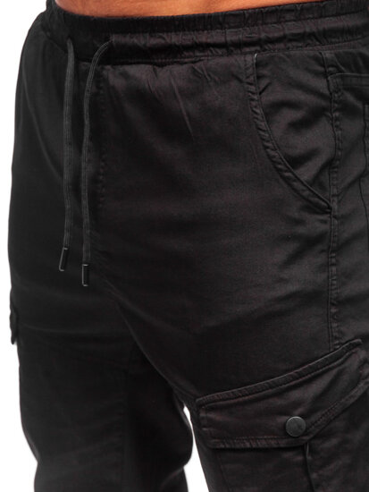 Bolf Herren Stoffhose Joggers Cargohose Schwarz  384