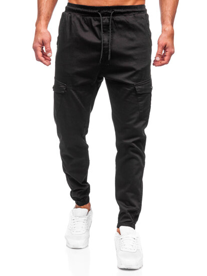 Bolf Herren Stoffhose Joggers Cargohose Schwarz  384