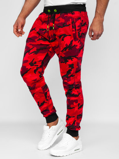 Bolf Herren Sweathose Sporthose Camo-Rot  KZ15B