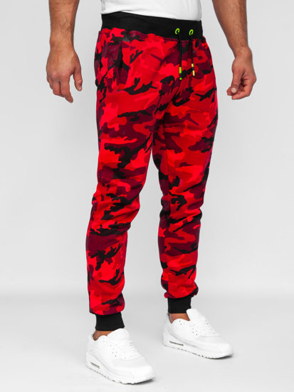 Bolf Herren Sweathose Sporthose Camo-Rot  KZ15B