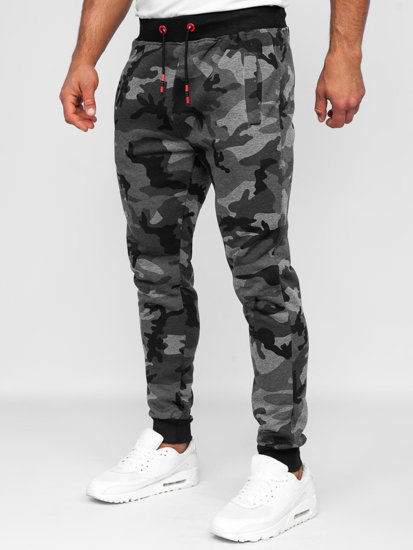 Bolf Herren Sweathose Sporthose Camo-Schwarzgrau  KZ15B