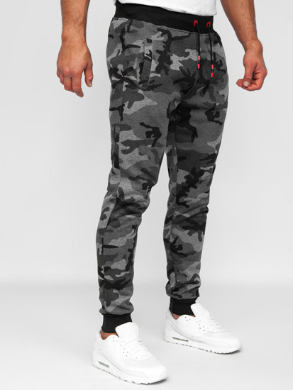 Bolf Herren Sweathose Sporthose Camo-Schwarzgrau  KZ15B