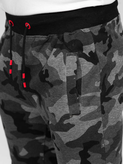 Bolf Herren Sweathose Sporthose Camo-Schwarzgrau  KZ15B