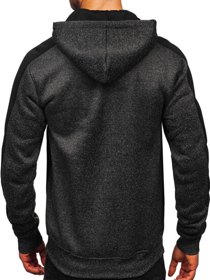 Bolf Herren Sweatjacke Sweatshirt Jacke mit Kapuze Schwarzgrau  TC1230