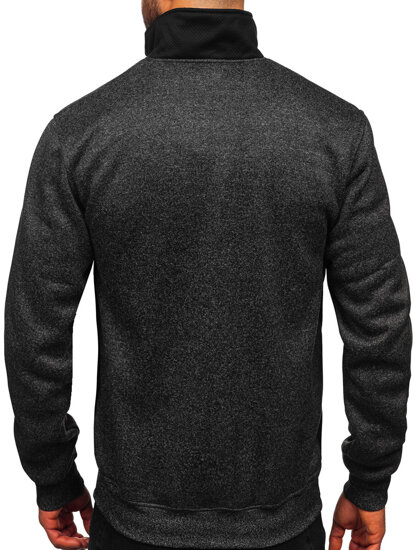 Bolf Herren Sweatjacke Sweatshirt Jacke mit Stehkragen Schwarzgrau  TC1232