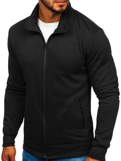 Bolf Herren Sweatjacke Sweatshirt mit Stehkragen Schwarz  B002